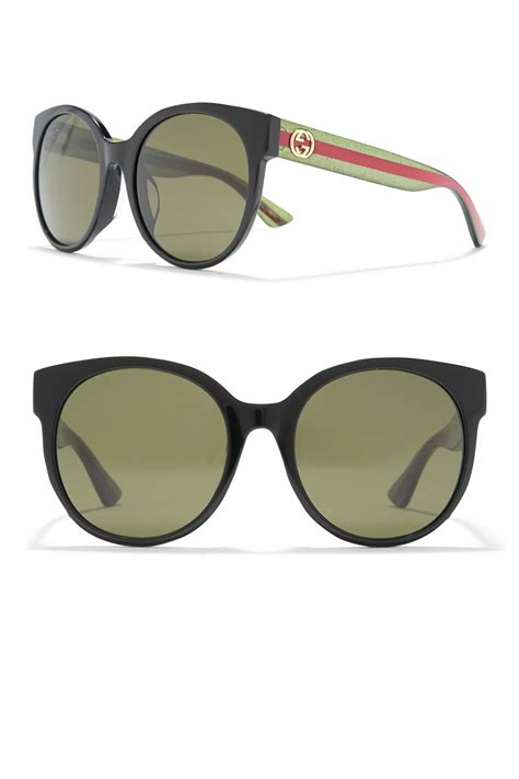 gucci sunglasses square frame metal|56mm round sunglasses Gucci.